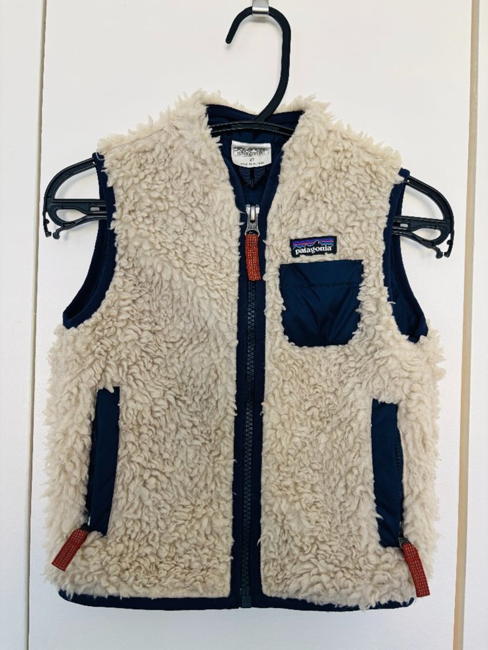 Patagonia Toddler Fleece Vest 2T – Classic Retro X Style Beige/Navy